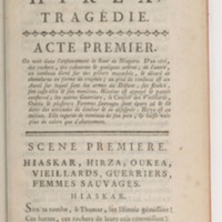 Hirza, tragédie, par M. de Sauvigny… (Comédiens ordinaires du Roi, 27 mai 1767)