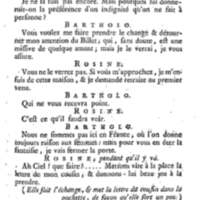 Barbier de Séville, ou la Précaution inutile (Le ), comédie en quatre actes, par M. de Beaumarchais, représentée sur le théâtre de la Comédie Française le 23 février 1775 (avec une Lettre modérée sur la chute et la critique du Barbier de Séville)