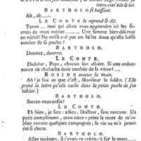 Barbier de Séville, ou la Précaution inutile (Le ), comédie en quatre actes, par M. de Beaumarchais, représentée sur le théâtre de la Comédie Française le 23 février 1775 (avec une Lettre modérée sur la chute et la critique du Barbier de Séville)