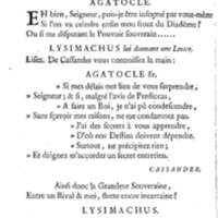 Lysimachus, tragédie par M. de Caux de Montlebert, représentée pour la première fois le 13 décembre 1737