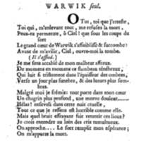 Comte de Warwik [sic] (Le), tragédie par M. de La Harpe, représentée pour la première fois par les Comédiens françois ordinaires du Roi, le 7 novembre 1763