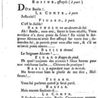 Barbier de Séville, ou la Précaution inutile (Le ), comédie en quatre actes, par M. de Beaumarchais, représentée sur le théâtre de la Comédie Française le 23 février 1775 (avec une Lettre modérée sur la chute et la critique du Barbier de Séville)