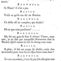 Barbier de Séville, ou la Précaution inutile (Le), comédie en quatre actes, par M. de Beaumarchais, représentée sur le théâtre de la Comédie Française le 23 février 1775 (avec une Lettre modérée sur la chute et la critique du Barbier de Séville)