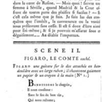 Barbier de Séville, ou la Précaution inutile (Le), comédie en quatre actes, par M. de Beaumarchais, représentée sur le théâtre de la Comédie Française le 23 février 1775 (avec une Lettre modérée sur la chute et la critique du Barbier de Séville)