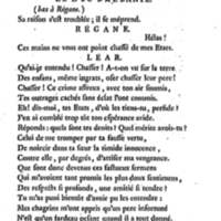 Roi Lear (Le), tragédie en cinq actes, par M. Ducis, représentée à Versailles le 16 janvier 1783 ; et à Paris, le 26 du même mois, par les Comédiens français