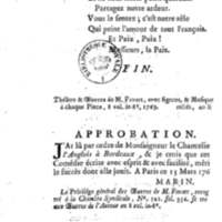 Anglais à Bordeaux (L'), comédie en un acte et en vers libres, par M. Favart… [Par les Comédiens françois ordinaires du Roi, 14 mars 1763]