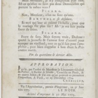 Barbier de Séville, ou la Précaution inutile (Le), comédie en quatre actes ; par M. de Beaumarchais ; représentée & tombée sur le théâtre de la Comédie Françoise aux Tuileries, le 23 de février 1775