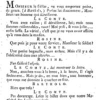 Barbier de Séville, ou la Précaution inutile (Le ), comédie en quatre actes, par M. de Beaumarchais, représentée sur le théâtre de la Comédie Française le 23 février 1775 (avec une Lettre modérée sur la chute et la critique du Barbier de Séville)