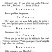 Barbier de Séville, ou la Précaution inutile (Le), comédie en quatre actes, par M. de Beaumarchais, représentée sur le théâtre de la Comédie Française le 23 février 1775 (avec une Lettre modérée sur la chute et la critique du Barbier de Séville)