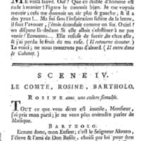 Barbier de Séville, ou la Précaution inutile (Le ), comédie en quatre actes, par M. de Beaumarchais, représentée sur le théâtre de la Comédie Française le 23 février 1775 (avec une Lettre modérée sur la chute et la critique du Barbier de Séville)