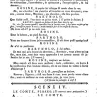 Barbier de Séville, ou la Précaution inutile (Le), comédie en quatre actes, par M. de Beaumarchais, représentée sur le théâtre de la Comédie Française le 23 février 1775 (avec une Lettre modérée sur la chute et la critique du Barbier de Séville)