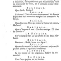 Barbier de Séville, ou la Précaution inutile (Le ), comédie en quatre actes, par M. de Beaumarchais, représentée sur le théâtre de la Comédie Française le 23 février 1775 (avec une Lettre modérée sur la chute et la critique du Barbier de Séville)