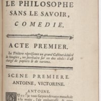 Philosophe sans le savoir (Le), comédie en prose et en cinq actes… par M. Sedaine. [Paris, les Comédiens français, 2 novembre 1765]