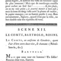 Barbier de Séville, ou la Précaution inutile (Le), comédie en quatre actes, par M. de Beaumarchais, représentée sur le théâtre de la Comédie Française le 23 février 1775 (avec une Lettre modérée sur la chute et la critique du Barbier de Séville)