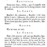 Barbier de Séville, ou la Précaution inutile (Le), comédie en quatre actes, par M. de Beaumarchais, représentée sur le théâtre de la Comédie Française le 23 février 1775 (avec une Lettre modérée sur la chute et la critique du Barbier de Séville)
