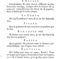 Barbier de Séville, ou la Précaution inutile (Le), comédie en quatre actes, par M. de Beaumarchais, représentée sur le théâtre de la Comédie Française le 23 février 1775 (avec une Lettre modérée sur la chute et la critique du Barbier de Séville)
