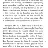 Barbier de Séville, ou la Précaution inutile (Le), comédie en quatre actes, par M. de Beaumarchais, représentée sur le théâtre de la Comédie Française le 23 février 1775 (avec une Lettre modérée sur la chute et la critique du Barbier de Séville)