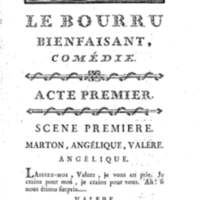 Bourru bienfaisant (Le), comédie en trois actes et en prose, de M. Goldoni, représentée à la cour le 5 novembre 1771, et représentée pour la première fois par les Comédiens français ordinaires du Roi le 4 novembre 1771