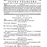 Barbier de Séville, ou la Précaution inutile (Le), comédie en quatre actes, par M. de Beaumarchais, représentée sur le théâtre de la Comédie Française le 23 février 1775 (avec une Lettre modérée sur la chute et la critique du Barbier de Séville)