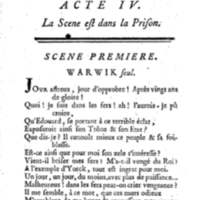 Comte de Warwik [sic] (Le), tragédie par M. de La Harpe, représentée pour la première fois par les Comédiens françois ordinaires du Roi, le 7 novembre 1763