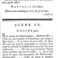 Barbier de Séville, ou la Précaution inutile (Le), comédie en quatre actes, par M. de Beaumarchais, représentée sur le théâtre de la Comédie Française le 23 février 1775 (avec une Lettre modérée sur la chute et la critique du Barbier de Séville)
