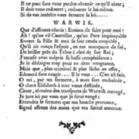 Comte de Warwik [sic] (Le), tragédie par M. de La Harpe, représentée pour la première fois par les Comédiens françois ordinaires du Roi, le 7 novembre 1763