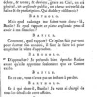 Barbier de Séville, ou la Précaution inutile (Le), comédie en quatre actes, par M. de Beaumarchais, représentée sur le théâtre de la Comédie Française le 23 février 1775 (avec une Lettre modérée sur la chute et la critique du Barbier de Séville)