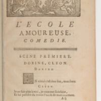 École amoureuse (L'), comédie en un acte, en vers, représentée pour la première fois par les Comédiens ordinaires du Roi, le 11 septembre 1747
