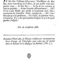 Barbier de Séville, ou la Précaution inutile (Le ), comédie en quatre actes, par M. de Beaumarchais, représentée sur le théâtre de la Comédie Française le 23 février 1775 (avec une Lettre modérée sur la chute et la critique du Barbier de Séville)