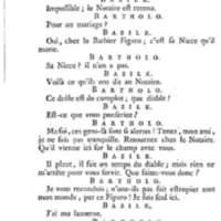 Barbier de Séville, ou la Précaution inutile (Le ), comédie en quatre actes, par M. de Beaumarchais, représentée sur le théâtre de la Comédie Française le 23 février 1775 (avec une Lettre modérée sur la chute et la critique du Barbier de Séville)