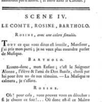 Barbier de Séville, ou la Précaution inutile (Le), comédie en quatre actes, par M. de Beaumarchais, représentée sur le théâtre de la Comédie Française le 23 février 1775 (avec une Lettre modérée sur la chute et la critique du Barbier de Séville)