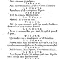 Barbier de Séville, ou la Précaution inutile (Le ), comédie en quatre actes, par M. de Beaumarchais, représentée sur le théâtre de la Comédie Française le 23 février 1775 (avec une Lettre modérée sur la chute et la critique du Barbier de Séville)