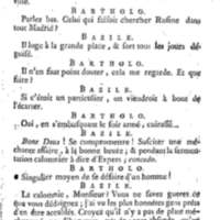 Barbier de Séville, ou la Précaution inutile (Le ), comédie en quatre actes, par M. de Beaumarchais, représentée sur le théâtre de la Comédie Française le 23 février 1775 (avec une Lettre modérée sur la chute et la critique du Barbier de Séville)