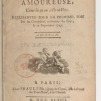 École amoureuse (L'), comédie en un acte, en vers, représentée pour la première fois par les Comédiens ordinaires du Roi, le 11 septembre 1747