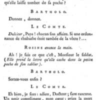 Barbier de Séville, ou la Précaution inutile (Le), comédie en quatre actes, par M. de Beaumarchais, représentée sur le théâtre de la Comédie Française le 23 février 1775 (avec une Lettre modérée sur la chute et la critique du Barbier de Séville)