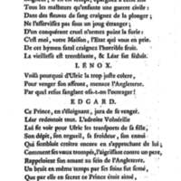 Roi Lear (Le), tragédie en cinq actes, par M. Ducis, représentée à Versailles le 16 janvier 1783 ; et à Paris, le 26 du même mois, par les Comédiens français