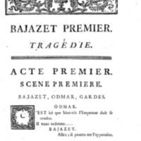 Bajazet premier, tragédie par M. le chevalier de P***