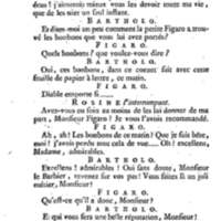 Barbier de Séville, ou la Précaution inutile (Le ), comédie en quatre actes, par M. de Beaumarchais, représentée sur le théâtre de la Comédie Française le 23 février 1775 (avec une Lettre modérée sur la chute et la critique du Barbier de Séville)
