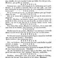 Barbier de Séville, ou la Précaution inutile (Le), comédie en quatre actes, par M. de Beaumarchais, représentée sur le théâtre de la Comédie Française le 23 février 1775 (avec une Lettre modérée sur la chute et la critique du Barbier de Séville)