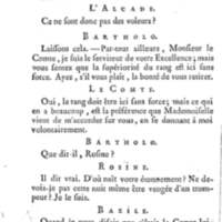 Barbier de Séville, ou la Précaution inutile (Le), comédie en quatre actes, par M. de Beaumarchais, représentée sur le théâtre de la Comédie Française le 23 février 1775 (avec une Lettre modérée sur la chute et la critique du Barbier de Séville)