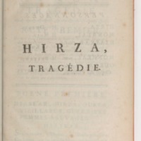 Hirza, tragédie, par M. de Sauvigny… (Comédiens ordinaires du Roi, 27 mai 1767)
