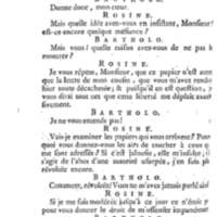 Barbier de Séville, ou la Précaution inutile (Le ), comédie en quatre actes, par M. de Beaumarchais, représentée sur le théâtre de la Comédie Française le 23 février 1775 (avec une Lettre modérée sur la chute et la critique du Barbier de Séville)