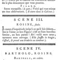 Barbier de Séville, ou la Précaution inutile (Le), comédie en quatre actes, par M. de Beaumarchais, représentée sur le théâtre de la Comédie Française le 23 février 1775 (avec une Lettre modérée sur la chute et la critique du Barbier de Séville)