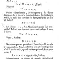 Barbier de Séville, ou la Précaution inutile (Le), comédie en quatre actes, par M. de Beaumarchais, représentée sur le théâtre de la Comédie Française le 23 février 1775 (avec une Lettre modérée sur la chute et la critique du Barbier de Séville)