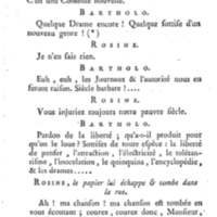 Barbier de Séville, ou la Précaution inutile (Le), comédie en quatre actes, par M. de Beaumarchais, représentée sur le théâtre de la Comédie Française le 23 février 1775 (avec une Lettre modérée sur la chute et la critique du Barbier de Séville)