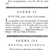Barbier de Séville, ou la Précaution inutile (Le), comédie en quatre actes, par M. de Beaumarchais, représentée sur le théâtre de la Comédie Française le 23 février 1775 (avec une Lettre modérée sur la chute et la critique du Barbier de Séville)