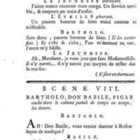 Barbier de Séville, ou la Précaution inutile (Le ), comédie en quatre actes, par M. de Beaumarchais, représentée sur le théâtre de la Comédie Française le 23 février 1775 (avec une Lettre modérée sur la chute et la critique du Barbier de Séville)