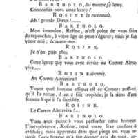 Barbier de Séville, ou la Précaution inutile (Le ), comédie en quatre actes, par M. de Beaumarchais, représentée sur le théâtre de la Comédie Française le 23 février 1775 (avec une Lettre modérée sur la chute et la critique du Barbier de Séville)
