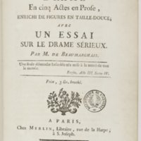 Eugénie, drame en cinq actes en prose, enrichi de figures en taille-douce ; avec un Essai sur le drame sérieux