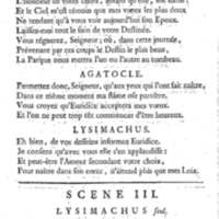 Lysimachus, tragédie par M. de Caux de Montlebert, représentée pour la première fois le 13 décembre 1737